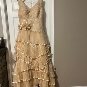 Wedding Dress size 16. Color is Champagne.